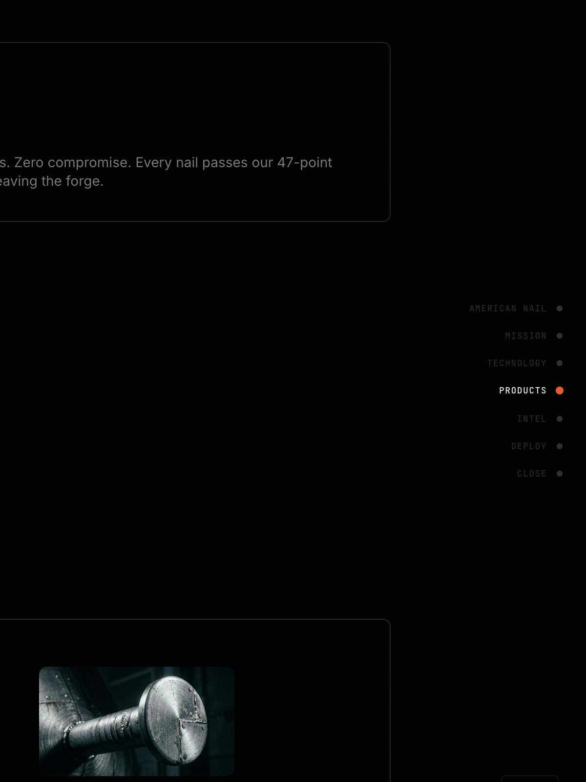 Section-level dot rail navigation component